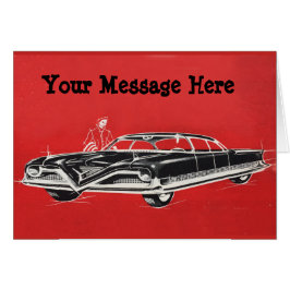 Uw woorden met futuristische zwarte sedan