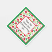 Uw woorden personaliseren kerstfeest rood en groen servet (Hoek)