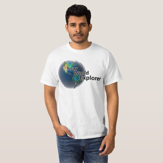 Uw World Explorer Mannelijk T-shirt (Voorkant volledig)