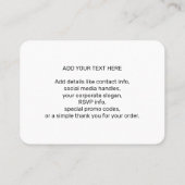 Uw zakelijk bedrijfsteamlogo & QR-code & tekst Visitekaartje (Achterkant)