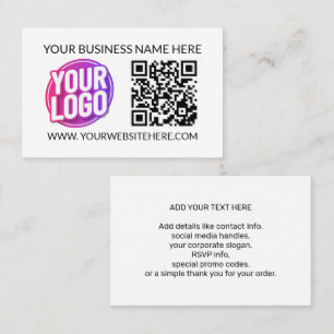 Uw zakelijk bedrijfsteamlogo & QR-code & tekst Visitekaartje