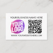 Uw zakelijk bedrijfsteamlogo & QR-code & tekst Visitekaartje (Voorkant)