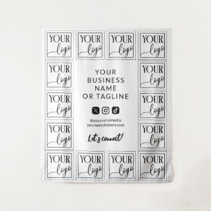 Uw zakelijke achtergrond voor Logo en sociale medi Wandkleed