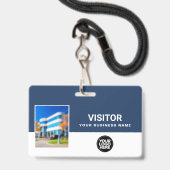 Uw zakelijke bezoeker foto barcode, logo koord badge (Voorzijde met lanyard)