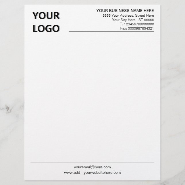 Uw zakelijke info Professional Logo briefhoofd (Voorkant)