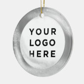 Uw zakelijke Logo, aangepaste kerstzilver Keramisch Ornament (Links)