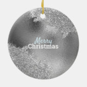 Uw zakelijke Logo, aangepaste kerstzilver Keramisch Ornament (Achterkant)