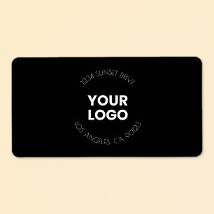 Uw zakelijke Logo & aangepaste tekst Zwart-wit Etiket