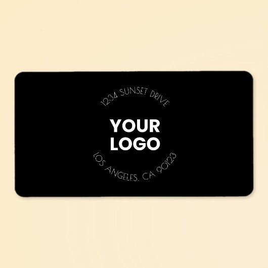 Uw zakelijke Logo & aangepaste tekst | Zwart-wit Etiket