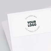 Uw zakelijke Logo & aangepaste tekst | Zwart-wit Etiket