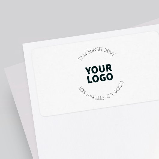 Uw zakelijke Logo & aangepaste tekst | Zwart-wit Etiket