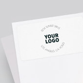 Uw zakelijke Logo & aangepaste tekst | Zwart-wit Etiket