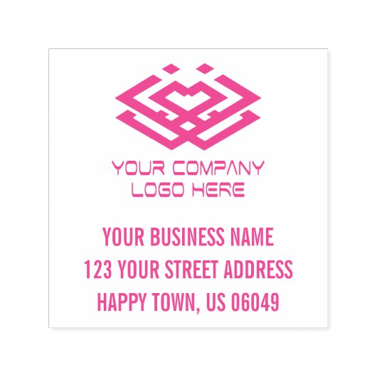 Uw zakelijke Logo-adres Zelfinktende Stempel (Design)