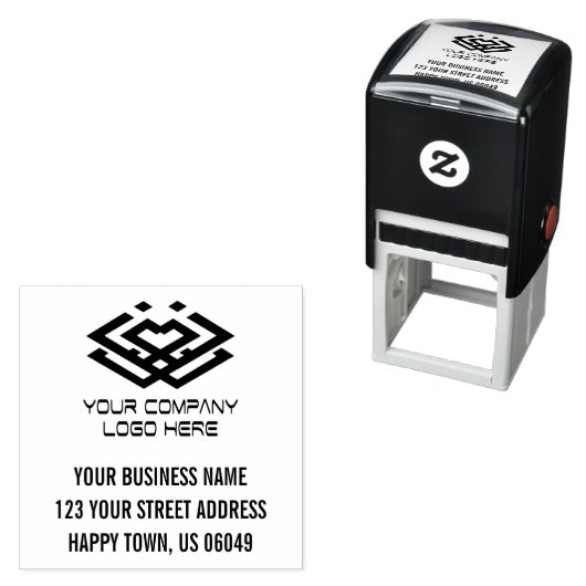 Uw zakelijke Logo-adres Zelfinktende Stempel (In situ)