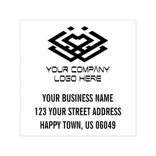 Uw zakelijke Logo-adres Zelfinktende Stempel (Design)