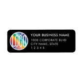 Uw zakelijke Logo Basic Black Retouradres Etiket (Voorkant)