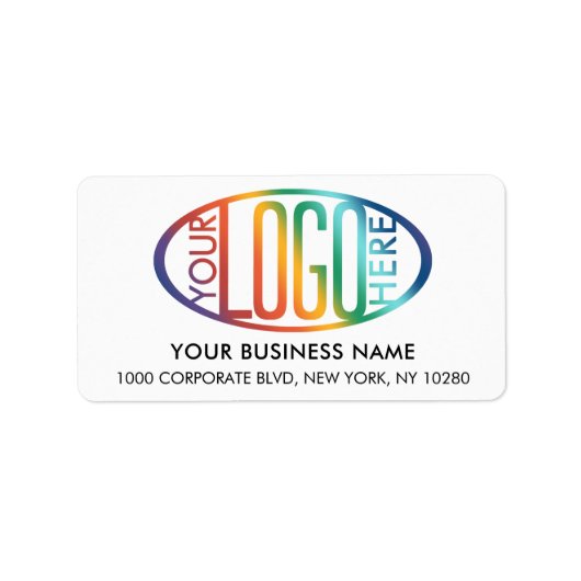 Uw zakelijke Logo Basic White Retouradres Etiket (Voorkant)