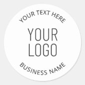 Uw zakelijke Logo & bericht Ronde Sticker (Voorkant)
