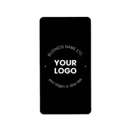 Uw zakelijke Logo & bewerkbare tekst | Zwart-wit Etiket