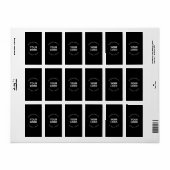 Uw zakelijke Logo & bewerkbare tekst | Zwart-wit Etiket (Full Sheet)