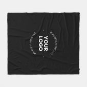 Uw zakelijke Logo & bewerkbare tekst | Zwart-wit Fleece Deken (Voorkant (Horizontaal))