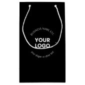 Uw zakelijke Logo & bewerkbare tekst | Zwart-wit Klein Cadeauzakje (Achterkant)