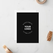 Uw zakelijke Logo & bewerkbare tekst | Zwart-wit Notitiekaartje (Voorkant / Achterkant in situ)