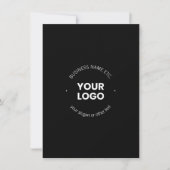 Uw zakelijke Logo & bewerkbare tekst | Zwart-wit Notitiekaartje (Voorkant)