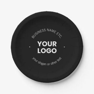 Uw zakelijke Logo & bewerkbare tekst Zwart-wit Papieren Bordje