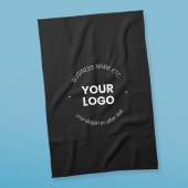 Uw zakelijke Logo & bewerkbare tekst | Zwart-wit Theedoek