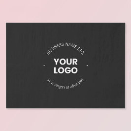 Uw zakelijke Logo & bewerkbare tekst | Zwart-wit Tissuepapier