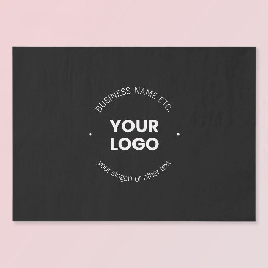 Uw zakelijke Logo & bewerkbare tekst | Zwart-wit Tissuepapier