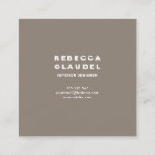 Uw zakelijke Logo Eenvoudig minimalistisch tapijt  Vierkante Visitekaartje (Achterkant)