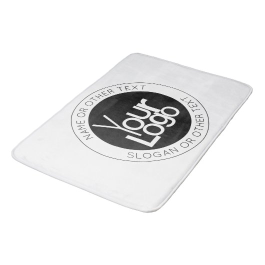 Uw zakelijke Logo & eenvoudige bewerkbare tekst Badmat (Gekanteld)