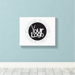 Uw zakelijke Logo & eenvoudige bewerkbare tekst Canvas Afdruk