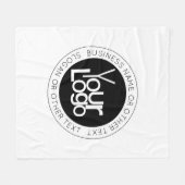 Uw zakelijke Logo & eenvoudige bewerkbare tekst Fleece Deken (Voorkant (Horizontaal))