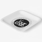 Uw zakelijke Logo & eenvoudige bewerkbare tekst Papieren Bordje (Gebogen)