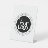 Uw zakelijke Logo & eenvoudige bewerkbare tekst Reclamebord Met Voetstuk (Voorkant)