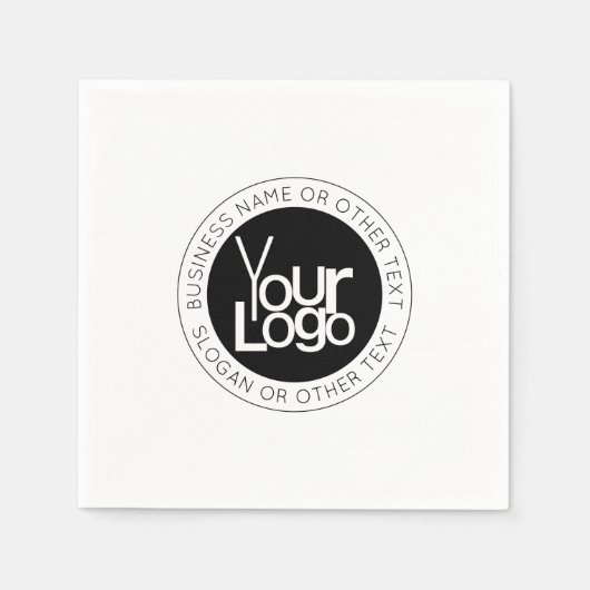 Uw zakelijke Logo & eenvoudige bewerkbare tekst Servet (Voorkant)