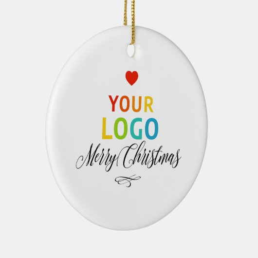 Uw zakelijke Logo - Eigen Kerstmis Keramisch Ornament (Rechts)