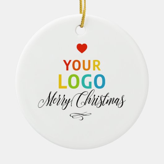 Uw zakelijke Logo - Eigen Kerstmis Keramisch Ornament (Voorkant)