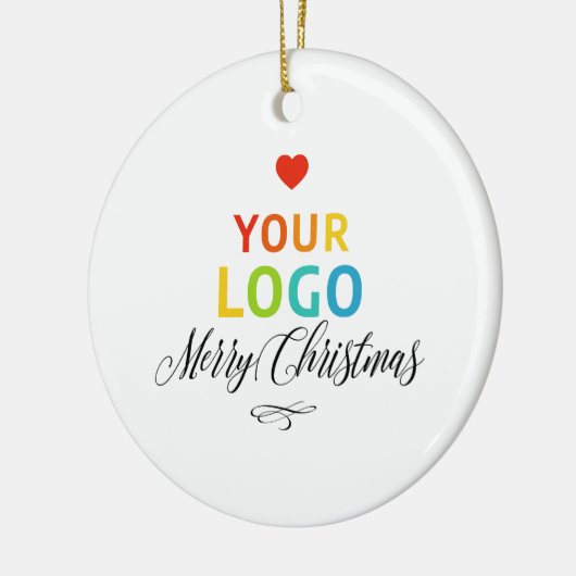 Uw zakelijke Logo - Eigen Kerstmis Keramisch Ornament (Links)