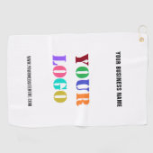 Uw zakelijke Logo en aangepaste tekst golfhanddoek (Horizontaal)