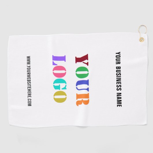 Uw zakelijke Logo en aangepaste tekst golfhanddoek (Horizontaal)