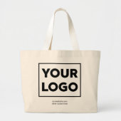 Uw zakelijke Logo en aangepaste tekst Grote Tote Bag (Voorkant)