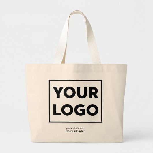Uw zakelijke Logo en aangepaste tekst Grote Tote Bag (Voorkant)