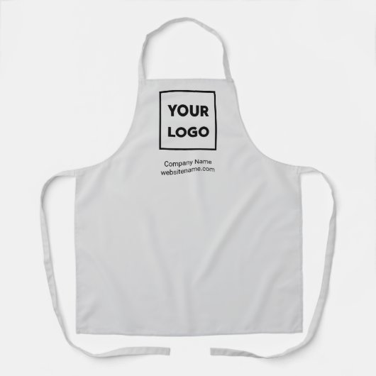 Uw zakelijke Logo en aangepaste tekst op grijs Schort (Voorkant)