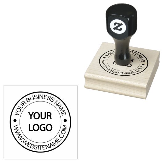 Uw zakelijke Logo en aangepaste tekst Rubberstempel (Gestempeld)