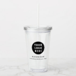 Uw zakelijke Logo en bedrijfswebsite op maat Acryl Drinkbeker
