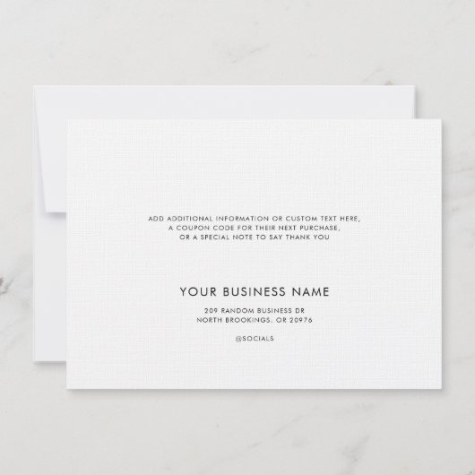 Uw zakelijke Logo en bedrijfswebsite op maat Bedankkaart (Achterkant)